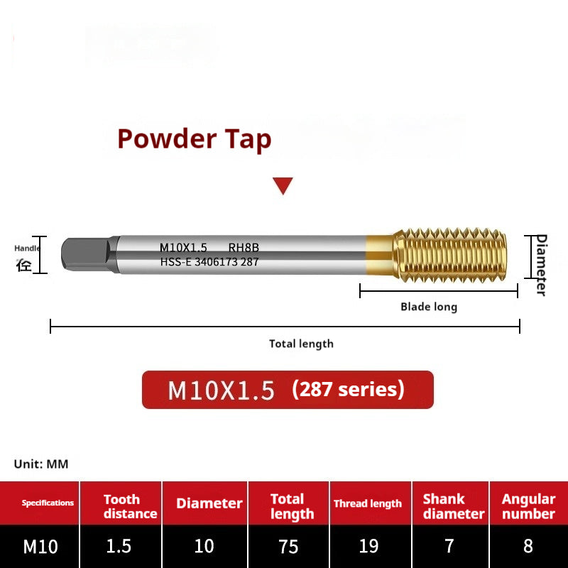2115-Blind hole die-casting tap powder metallurgy high-speed steel M1-M12 coarse and fine thread stainless steel tapping Shandong Denso Pricision Tools Co.,Ltd.